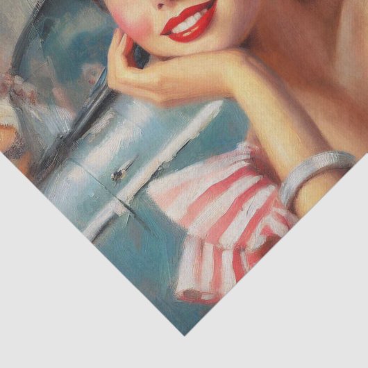  mooi meisje schilderij tissuepapier (Detail)