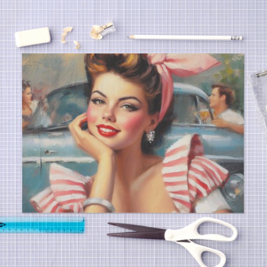  mooi meisje schilderij tissuepapier (Craft)