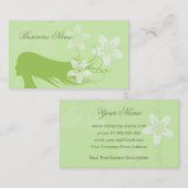 Mooi meisje Silhouette Green Visitekaartje (Voorkant / Achterkant)