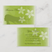 Mooi meisje Silhouette Green Visitekaartje (Voorkant / Achterkant)