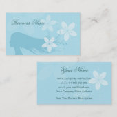 Mooi meisje Silhouette Pastel Blue Visitekaartje (Voorkant / Achterkant)