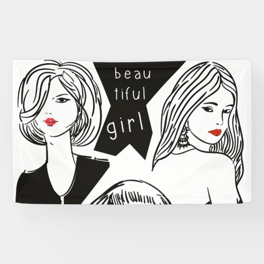 mooi meisje spandoek (Horizontaal)