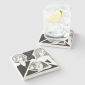 mooi meisje stenen onderzetter (Zijkant)