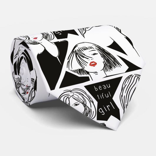 mooi meisje stropdas (Opgerold)