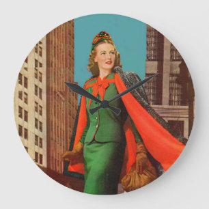 mooi meisje uit de jaren 40 in de stad grote klok