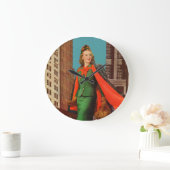 mooi meisje uit de jaren 40 in de stad grote klok (Huis)