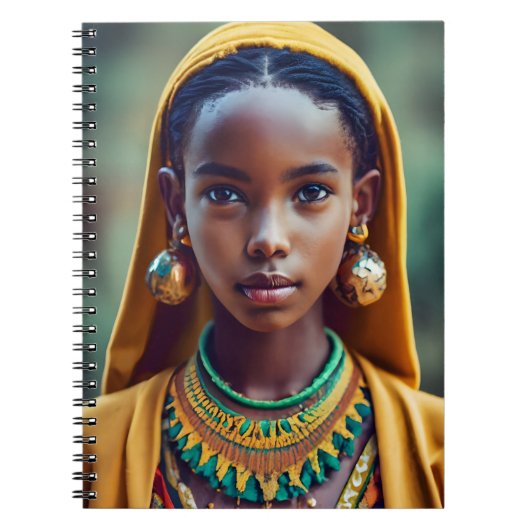 mooi meisje van Centraal-Afrikaanse etniciteit, He Notitieboek (Voorkant)