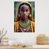 mooi meisje van Centraal-Afrikaanse etniciteit, Poster (Keuken)