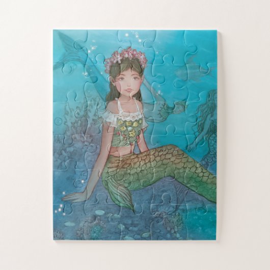 Mooi meisje van Mermaid Legpuzzel (Verticaal)