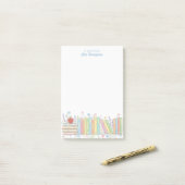 Mooi Meisjesachtig Bloemig Pastel Persoonlijke Ler Post-it® Notes (Op bureau)