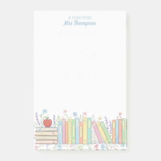 Mooi Meisjesachtig Bloemig Pastel Persoonlijke Ler Post-it® Notes (Voorkant)