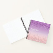 Mooi meisjesachtig glitterschetsboek met kladjes e notitieboek (Binnen)