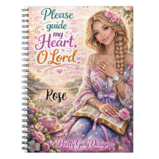 Mooi meisjesachtig inspirerend bloemendecor christ notitieboek