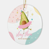 Mooi meisjesachtig Kawaii Avocado Ballerina Verple Keramisch Ornament (Links)