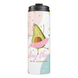 Mooi meisjesachtig Kawaii Avocado Ballerina Verple Thermosbeker