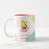 Mooi meisjesachtig Kawaii Avocado Ballerina Verple Tweekleurige Koffiemok (Links)