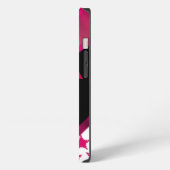 Mooi meisjesachtig rood en wit patroon met monogra iPhone hoesje (Linkerkant)
