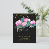 Mooi meisjesachtig roze zwart gouden trouwring (Staand voorkant)