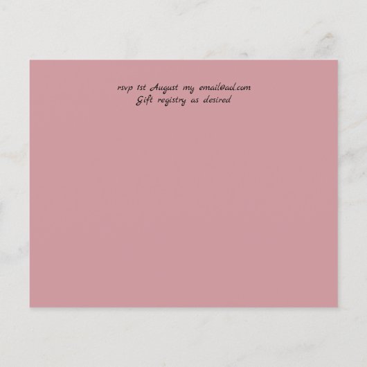 Mooi meisjesachtig rozegoud bloemig bruiloftsfeer (Achterkant)