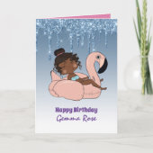 Mooi meisjesachtig zwart meisje verjaardag - Veel  Kaart (Voorkant)