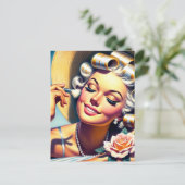  mooi meisjesportret briefkaart (Staand voorkant)