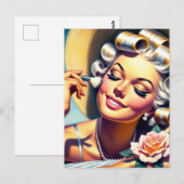  mooi meisjesportret briefkaart (Voorkant / Achterkant)