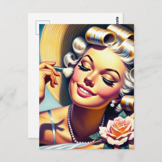  mooi meisjesportret briefkaart (Voorkant / Achterkant)