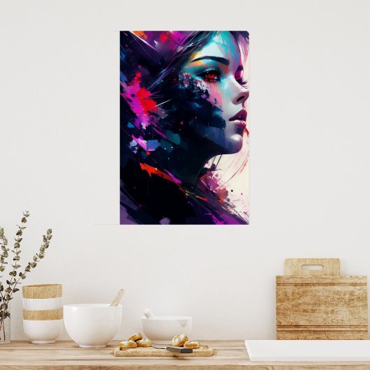 Mooi Meisjesportret Poster (Keuken)