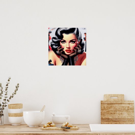  mooi meisjesportret poster (Keuken)