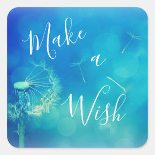 Mooi merk een Wish Lucky Dandelion Blue Sticker
