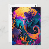 Mooi Mermaid Zee Nymph Briefkaart (Voorkant / Achterkant)