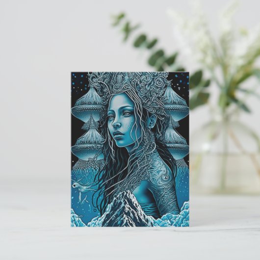 Mooi Mermaid Zee Nymph Briefkaart (Staand voorkant)
