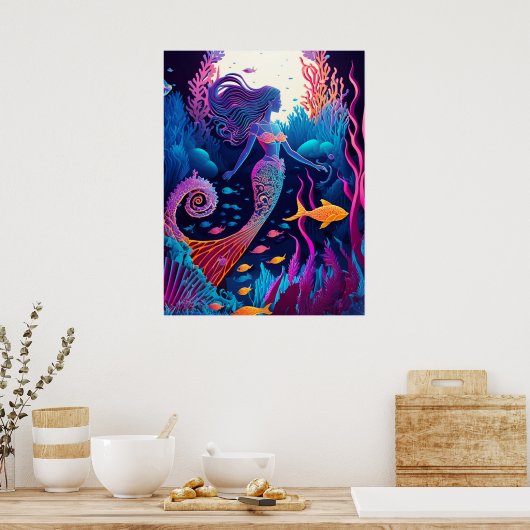 Mooi Mermaid Zee Nymph Poster (Keuken)