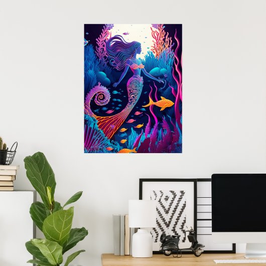 Mooi Mermaid Zee Nymph Poster (Thuiskantoor)