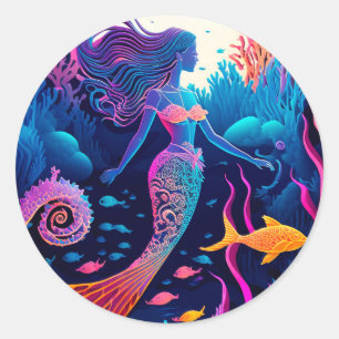 Mooi Mermaid Zee Nymph Ronde Sticker