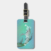 Mooi Mermazing zeemeerminnenstaart Iridiserend Bagagelabel (Voorkant verticaal)