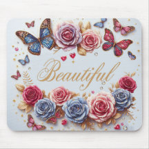 "Mooi" met vlinders en rozen