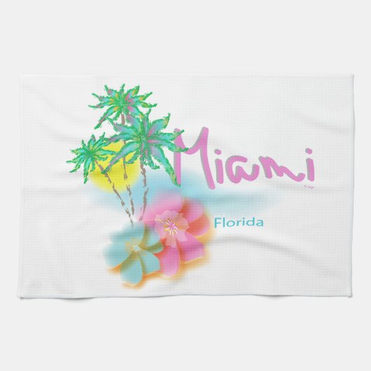 Mooi Miami Florida Theedoek (Horizontaal)