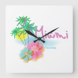 Mooi Miami Florida Vierkante Klok