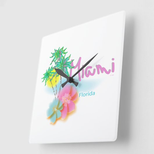 Mooi Miami Florida Vierkante Klok (Hoek)