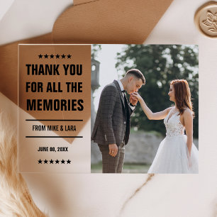 Mooi Minimaal Foto Bruiloft Bedankt Acryl Uitnodigingen