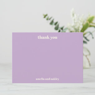 Mooi Minimalistisch Lavendel Retro Trouwfeest Bedankkaart