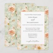 Mooi Mint Peach Bloemen Bruiloft   Kaart (Voorkant / Achterkant)