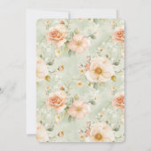 Mooi Mint Peach Bloemen Bruiloft   Kaart (Achterkant)