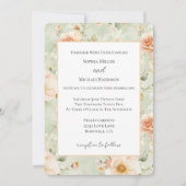 Mooi Mint Peach Bloemen Bruiloft   Kaart (Voorkant)