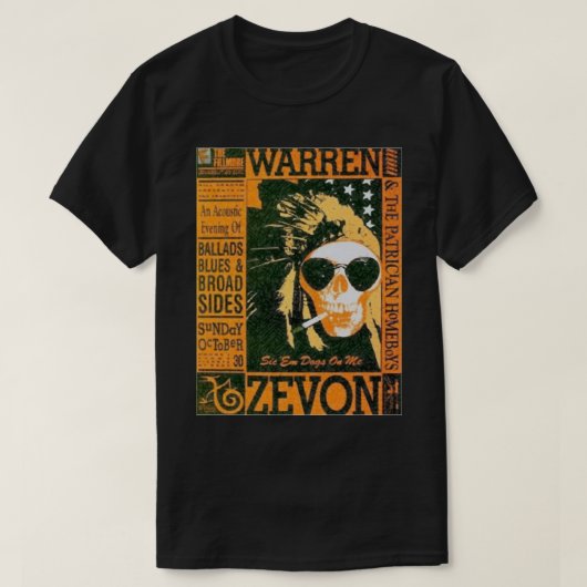 Mooi model Warren Art Zevon Gift Movie Fans T-shirt (Design voorkant)