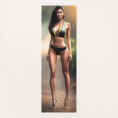 Mooi modelmeisje voor Yoga Mat (Achterkant)