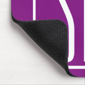 Mooi modern 3 initiaal monogram | Wit & Paars Muismat (Hoek)