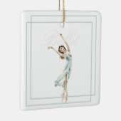 Mooi modern Ballerina Blue, roze geometrisch Keramisch Ornament (Rechts)