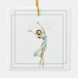 Mooi modern Ballerina Blue, roze geometrisch Keramisch Ornament